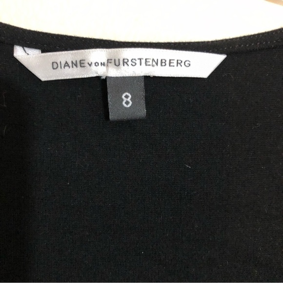 Diane Von Furstenburg Black Knit Dress Cap Sleeve Size 8 - Picture 3 of 9